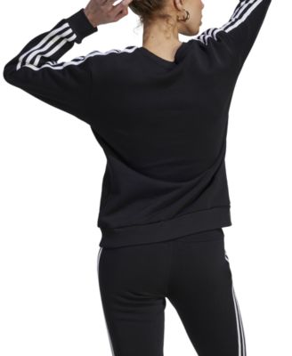 adidas Women's 3-Stripe Cotton Fleece Crewneck Sweatshirt