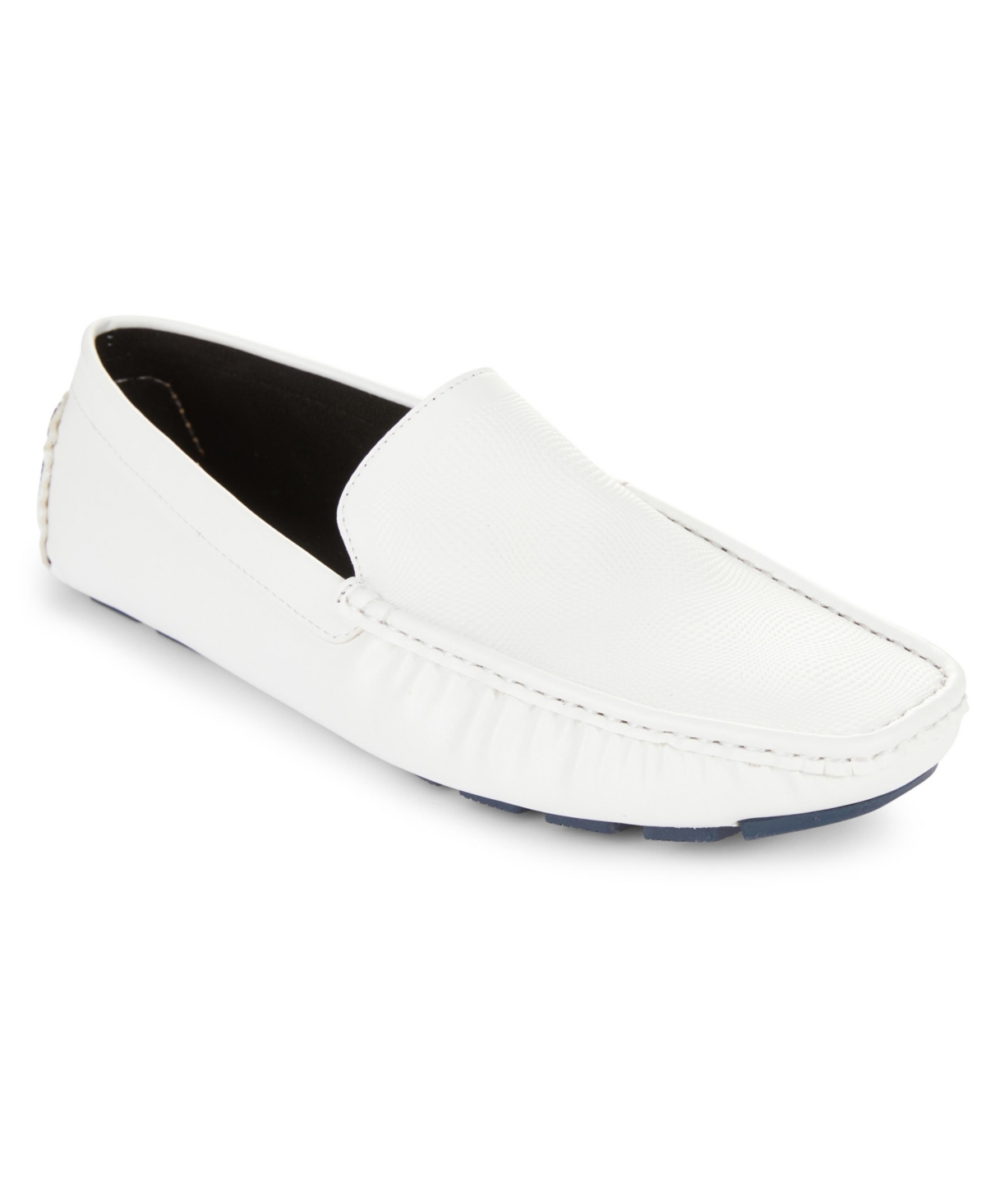 Men's Sound Textured Slip-On Driving Loafers - White
