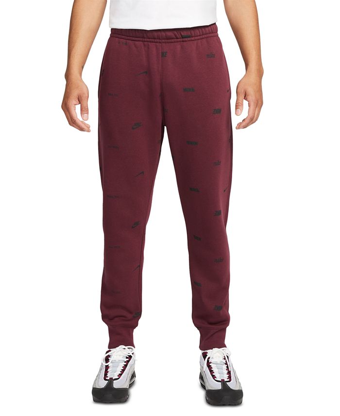 Nike Men s Club Fleece Brushed Back Allover Print Joggers Macy s