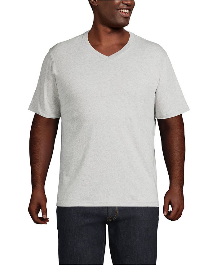 Lands' End Big & Tall Super-T Short Sleeve V-Neck T-Shirt - Macy's