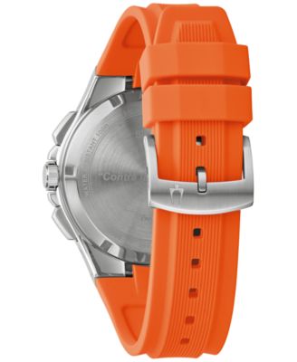 Men's Chronograph Marc Anthony Maquina Orange Silicone Strap Watch 46mm