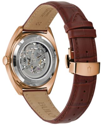 Men's Automatic Classic Surveyor Brown Leather Strap Watch 41mm