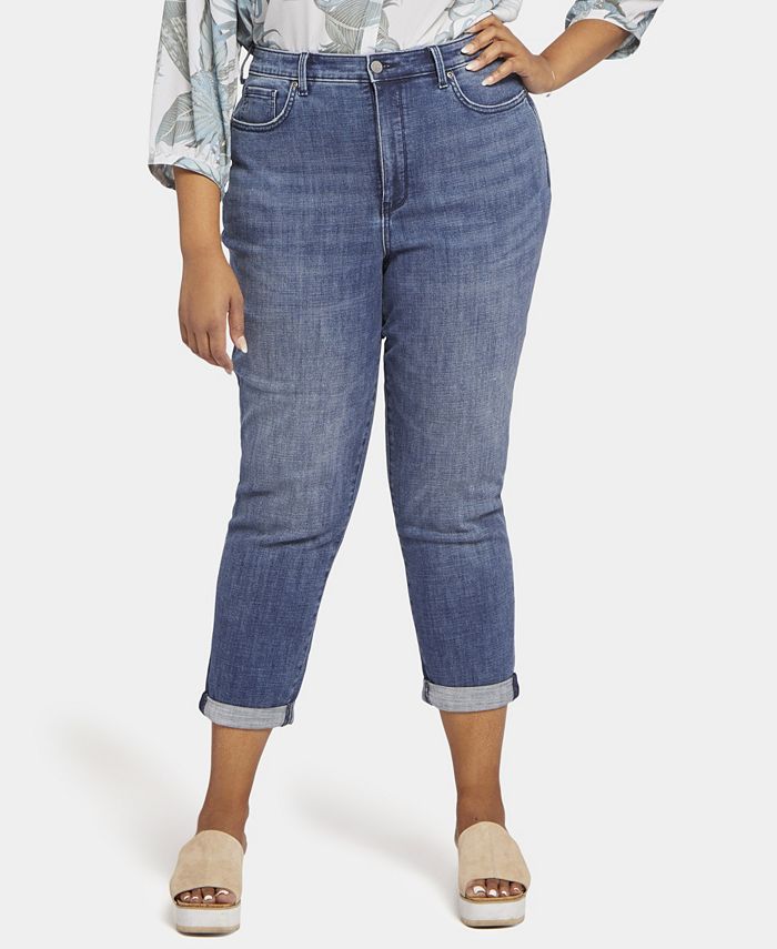 NYDJ Plus Size Margot Girlfriend with Roll Cuffs Jeans Macy's