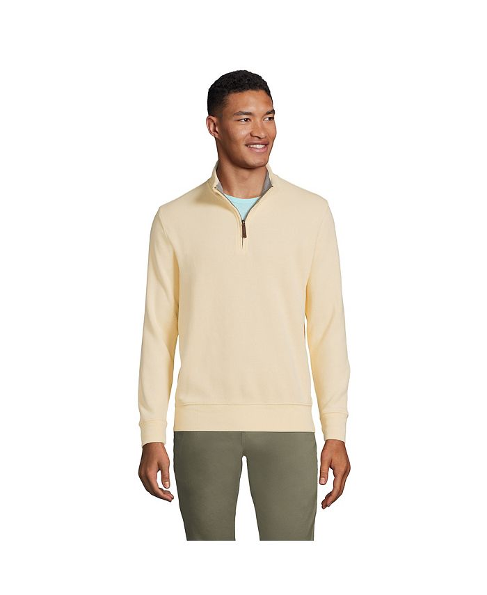 Lands' End Men's Bedford Rib Quarter Zip Sweater - Macy's