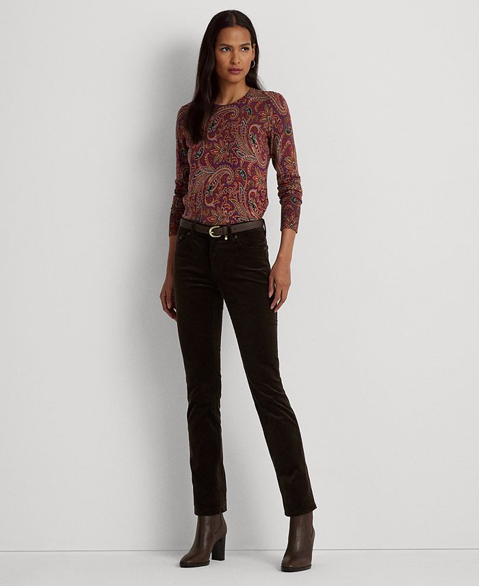 Lauren Ralph Lauren Petite Paisley Sweater - Macy's