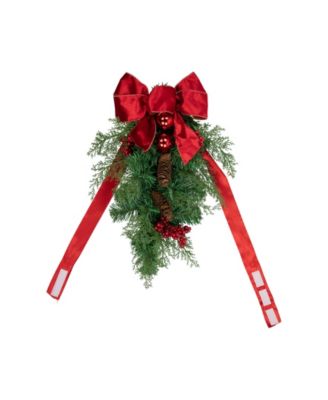 Set of 2 Mixed Cedar and Pine Christmas Chair Back Swags