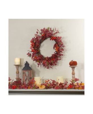 Berries Artificial Christmas Wreath - 24" Unlit