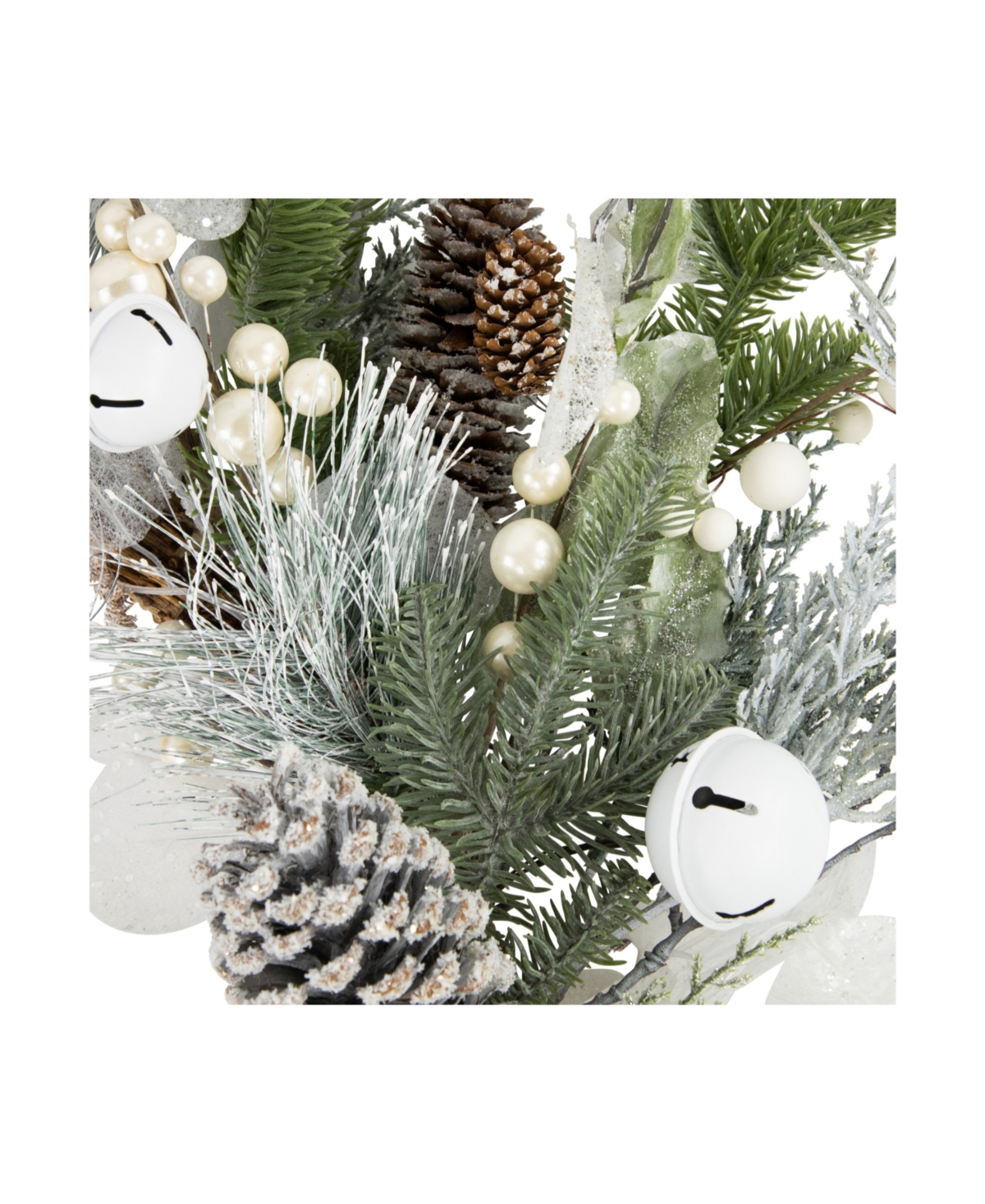 Artificial Mixed Foliage with Pine Cones Christmas Wreath Unlit