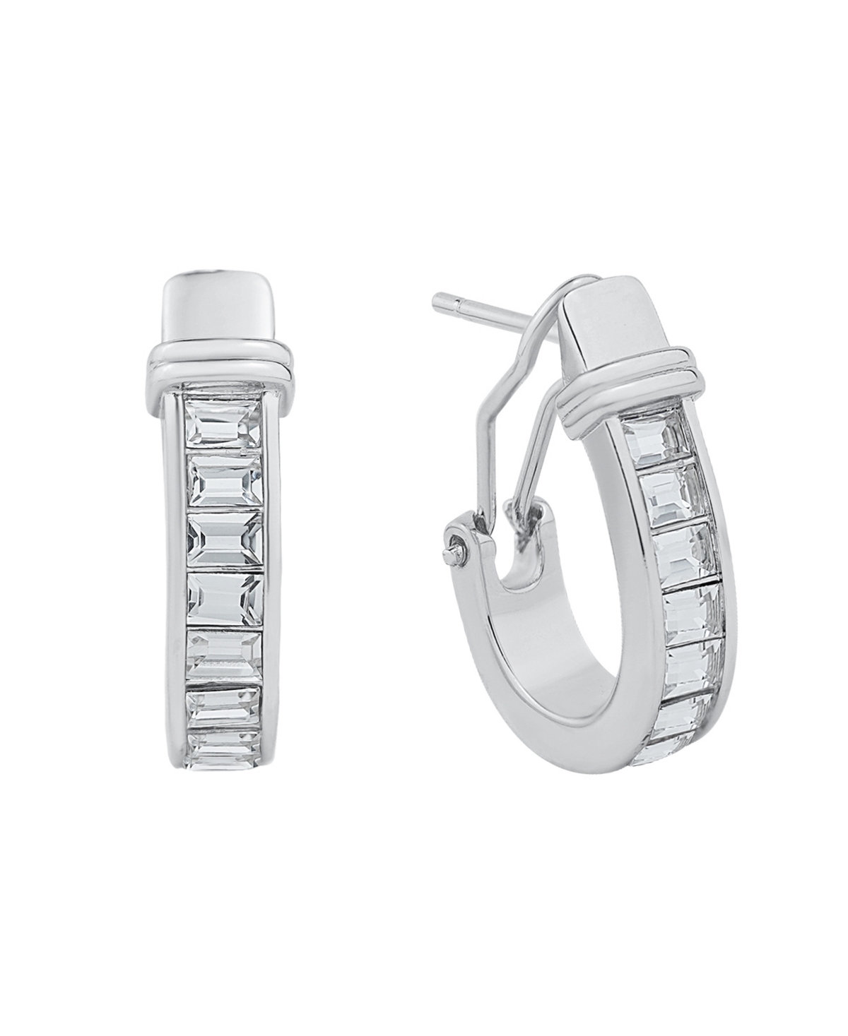And Now This Clear Crystal Stone Hoop Earring In Silver Plated
