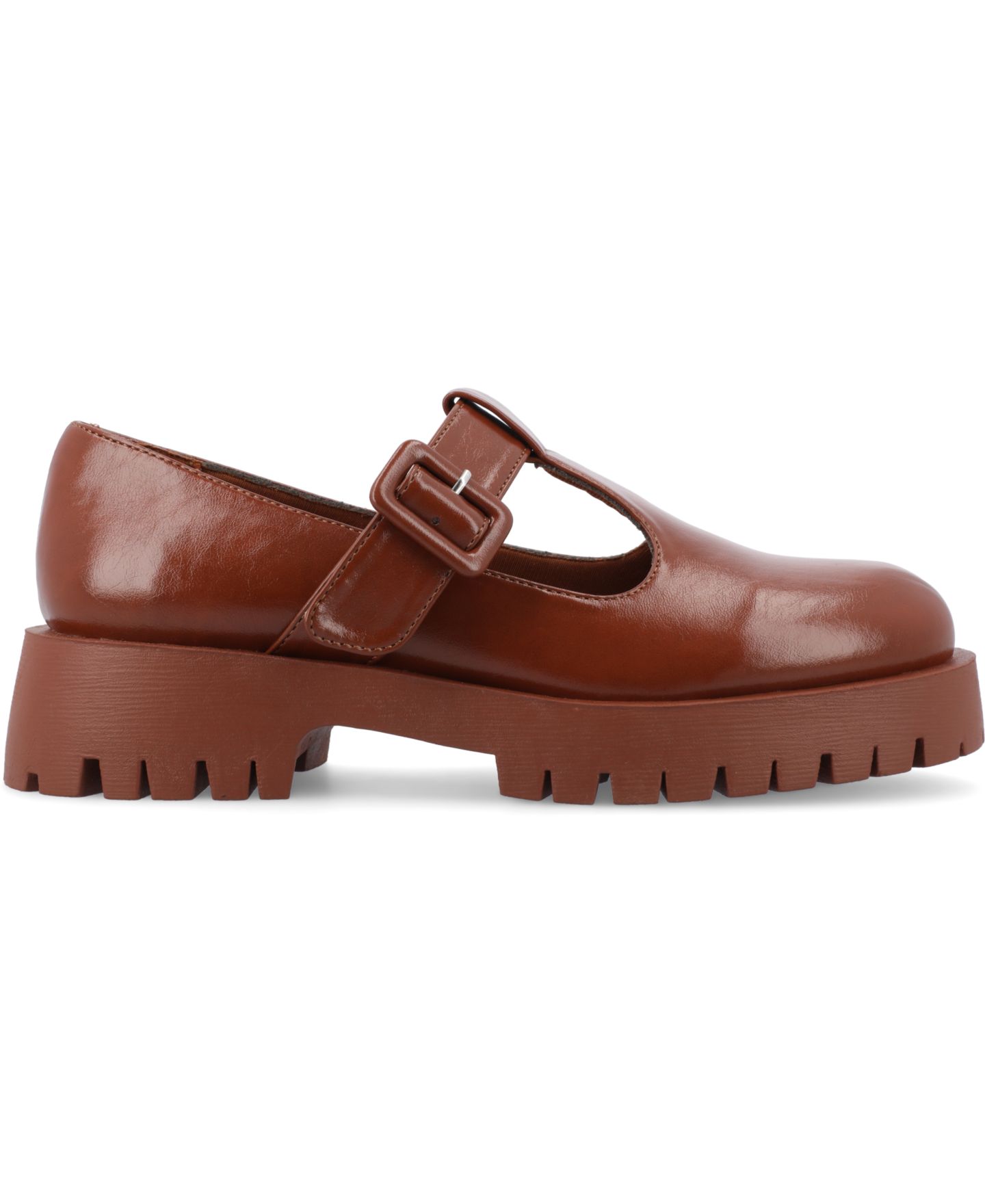 Женские туфли Journee Collection Suvi Lug Sole Mary Jane, цвет: Коньячный — фото 2