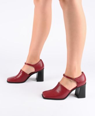 Women's Bobby Block Heel Square Toe Pumps