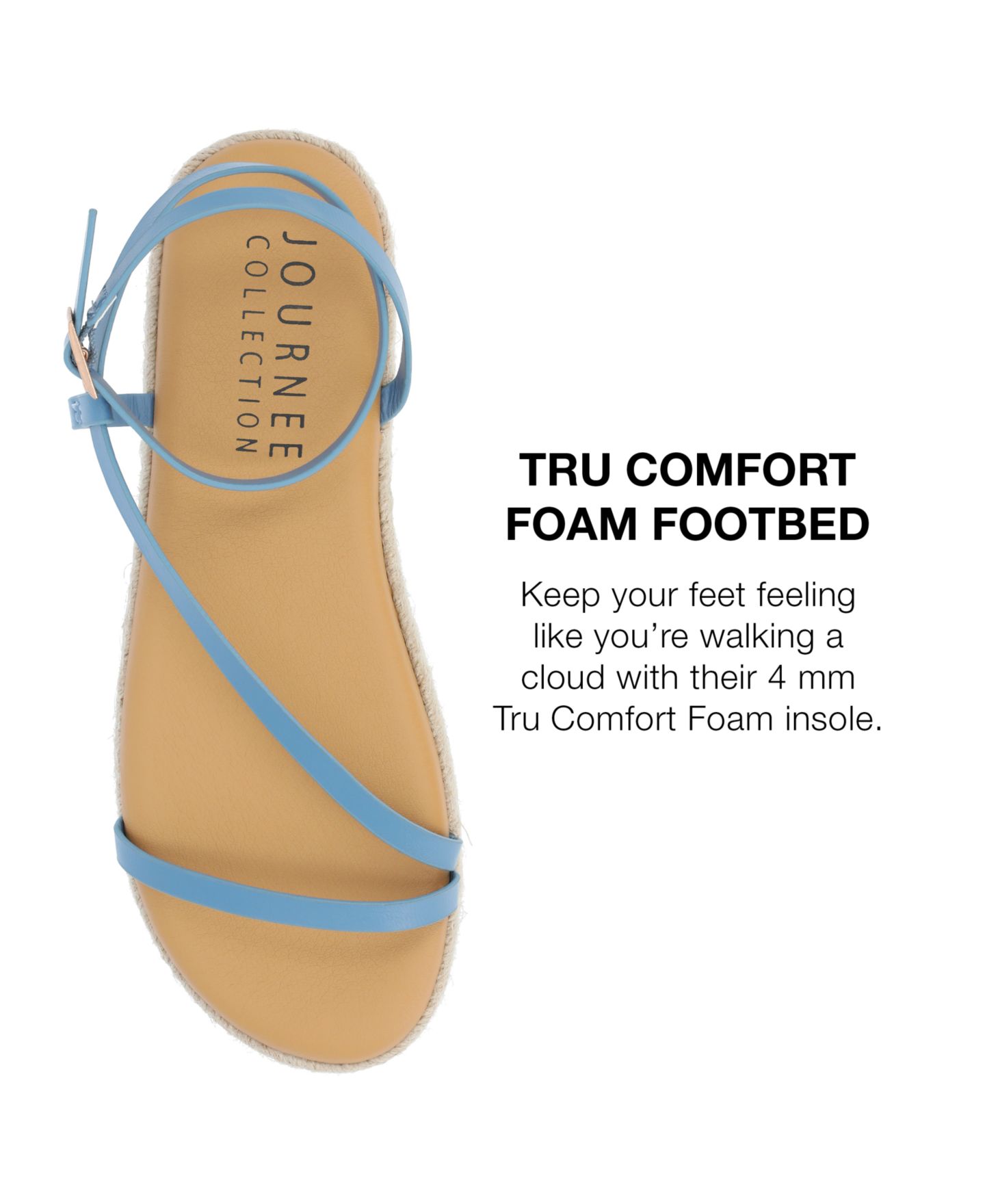 Женские сандалии Journee Collection Odelia Espadrille Platform, цвет: Синий — фото 9