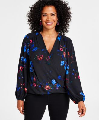 I.N.C. International Concepts - Petite Surplice-Neck Top