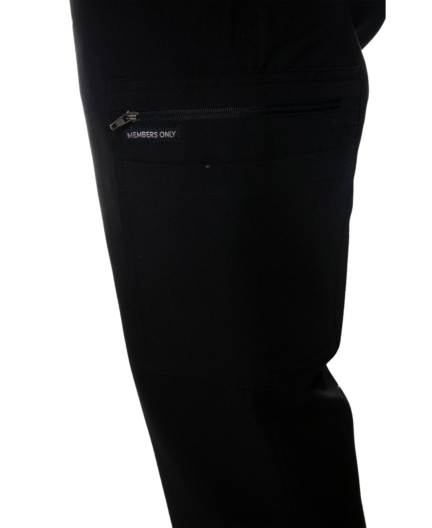 Мужские брюки Members Only London Jogger Scrub Pants For Short Men, цвет: Чёрный — фото 2