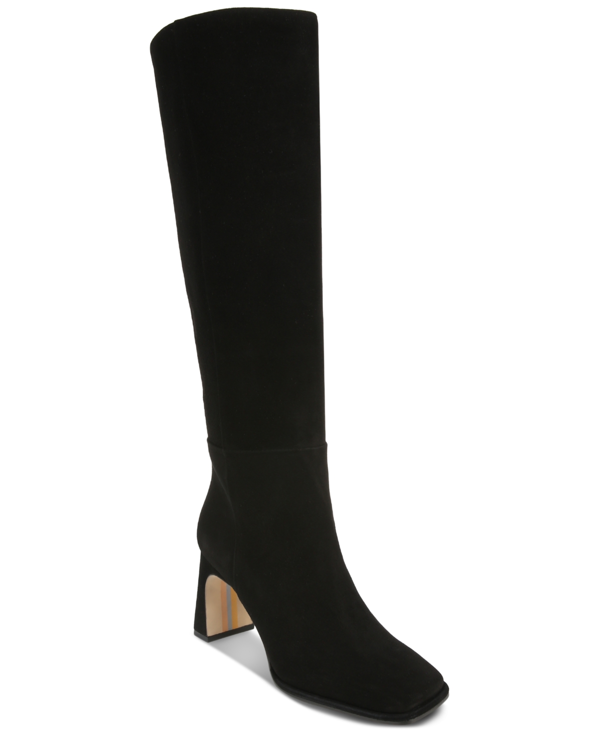 Shop Sam Edelman Women's Issabel Square-toe Sculpted-heel Boots In Black