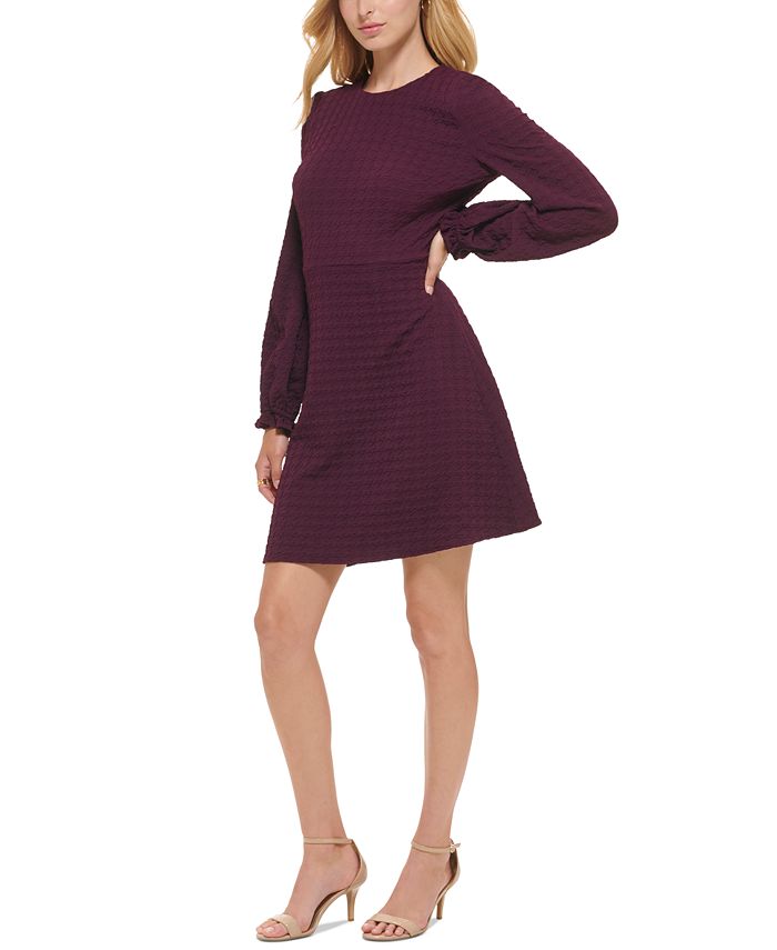 Tommy Hilfiger Women's Embossed Houndstooth Dress - Macy's