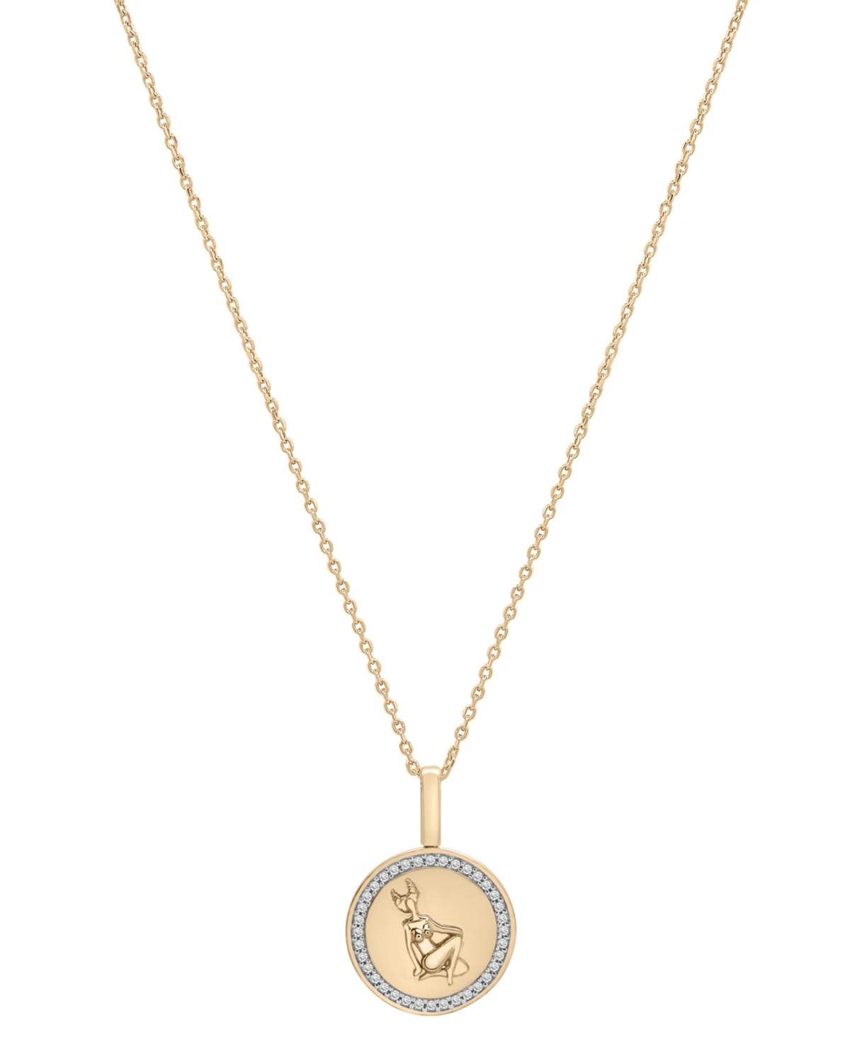 Audrey By Aurate Diamond Zodiac Reversible Pendant Necklace (1/10 Ct. T.w.) In Gold Vermeil, Exclusively At Macy's In Taurus