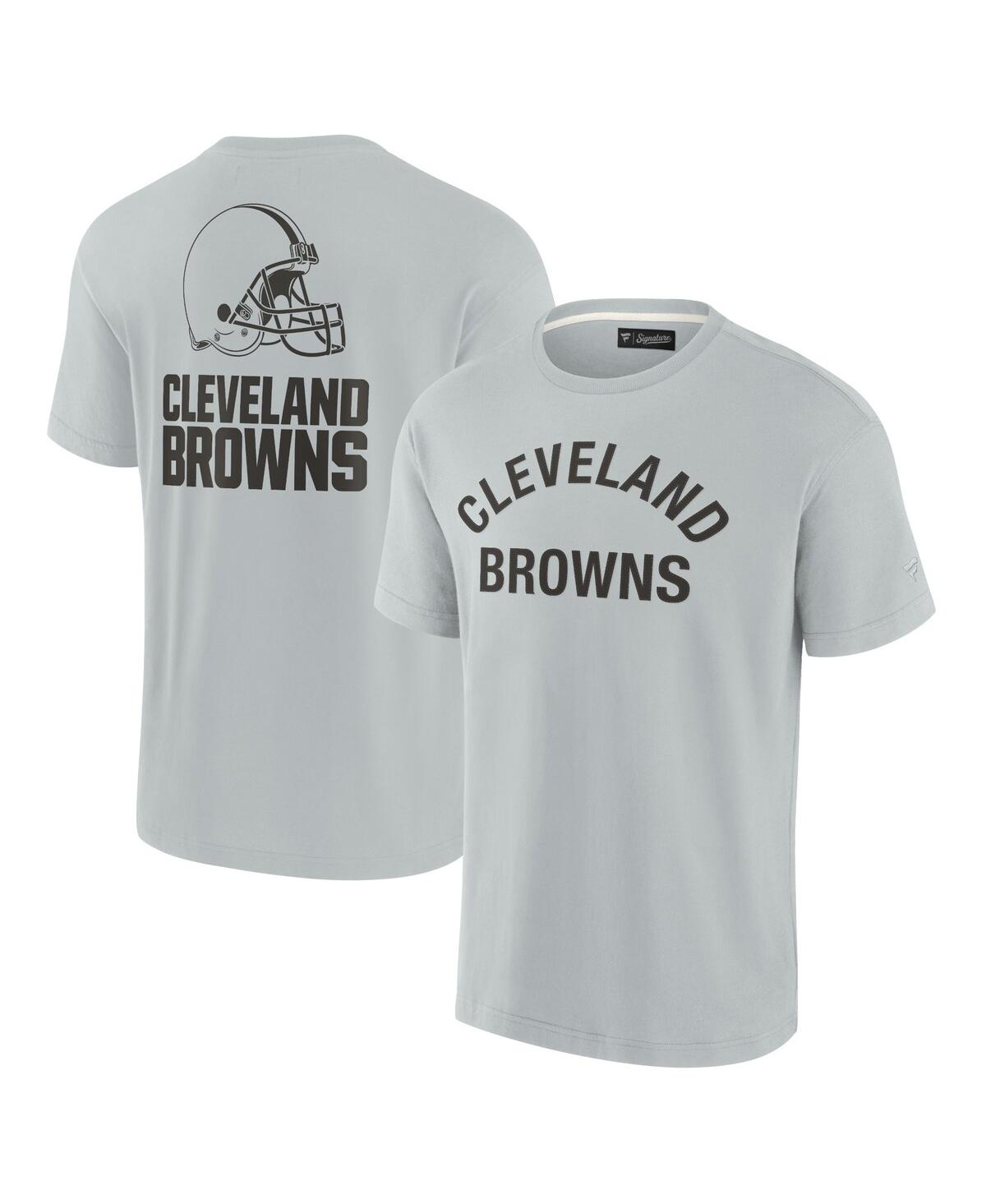 Shop Fanatics Signature Men's And Women's  Gray Cleveland Browns Super Soft Short Sleeve T-shirt