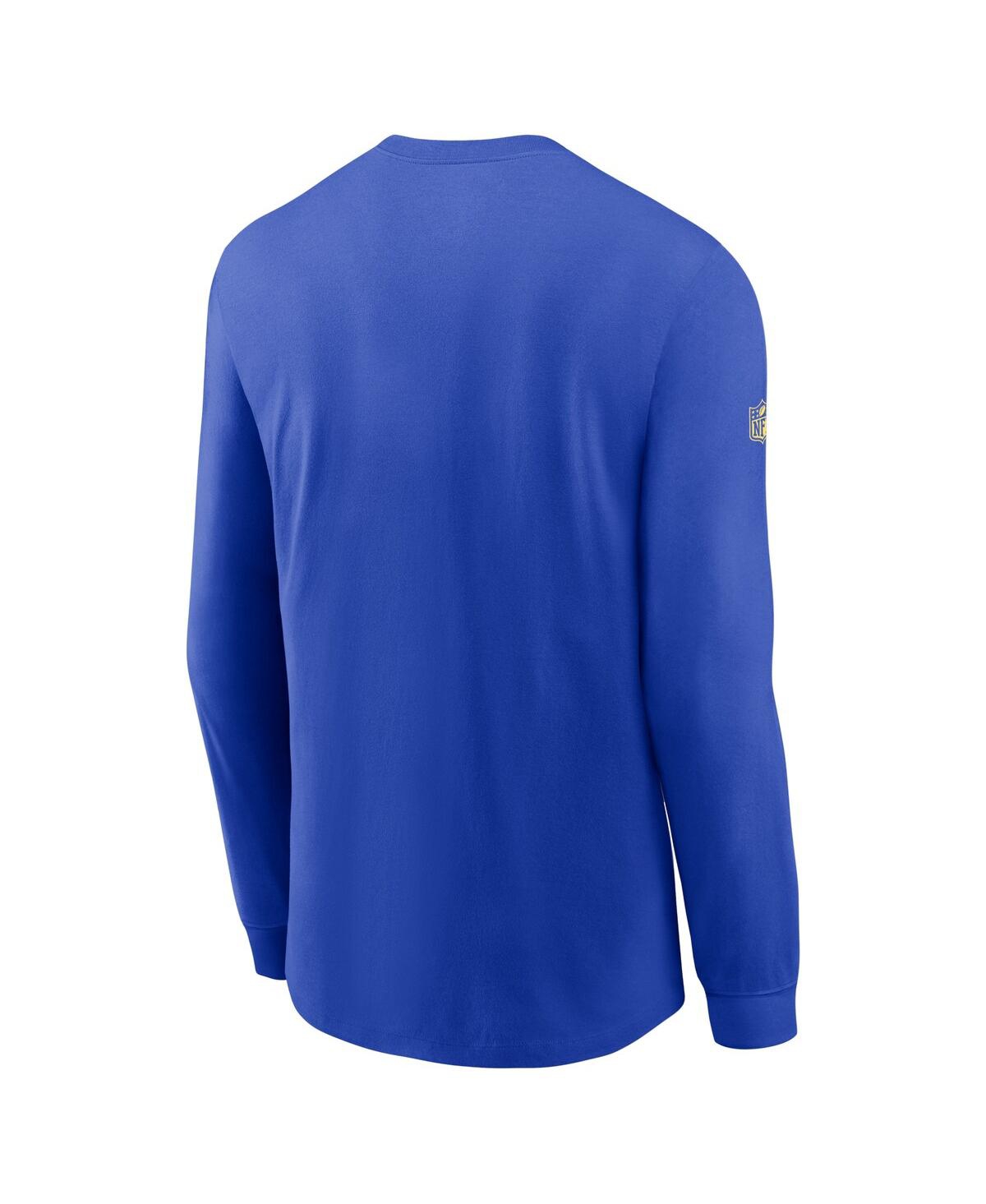 Shop Nike Men's  Royal Los Angeles Rams Sideline Performance Long Sleeve T-shirt