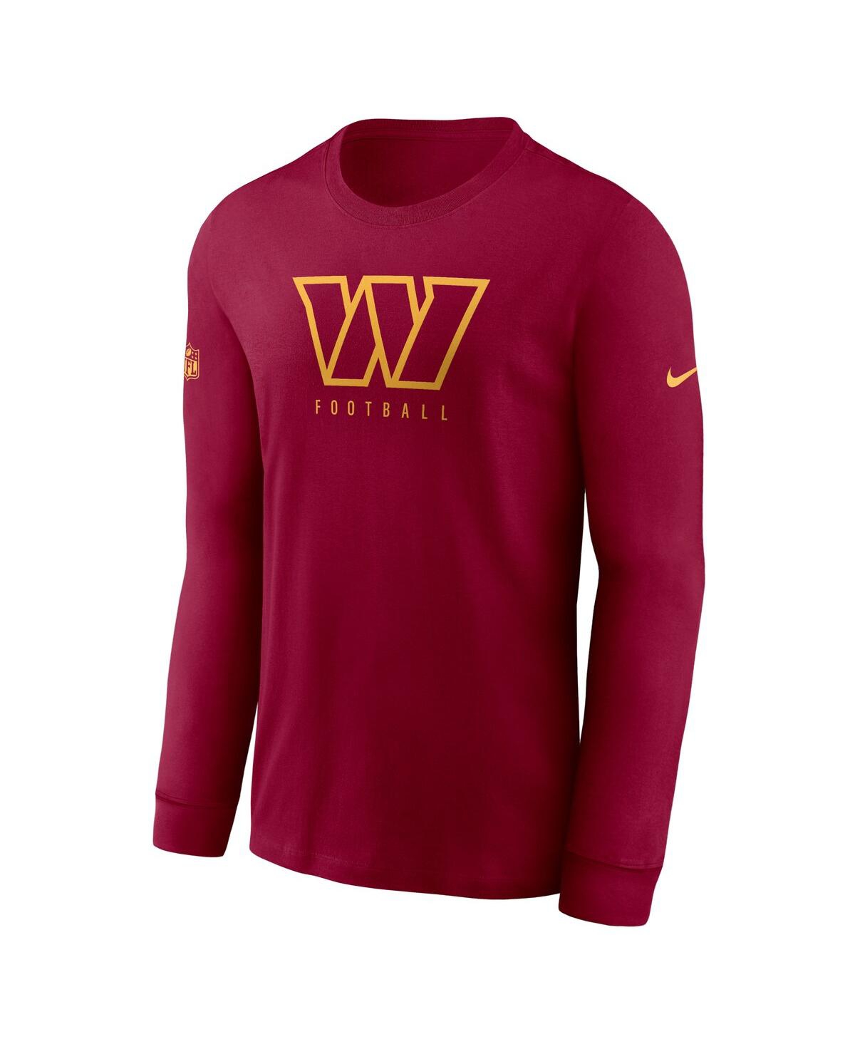 Shop Nike Men's  Burgundy Washington Commanders Sideline Performance Long Sleeve T-shirt