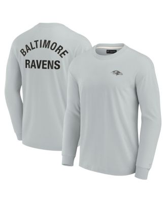 Men s and Women s Fanatics Signature Gray Baltimore Ravens Super Soft Long Sleeve T shirt Macy s