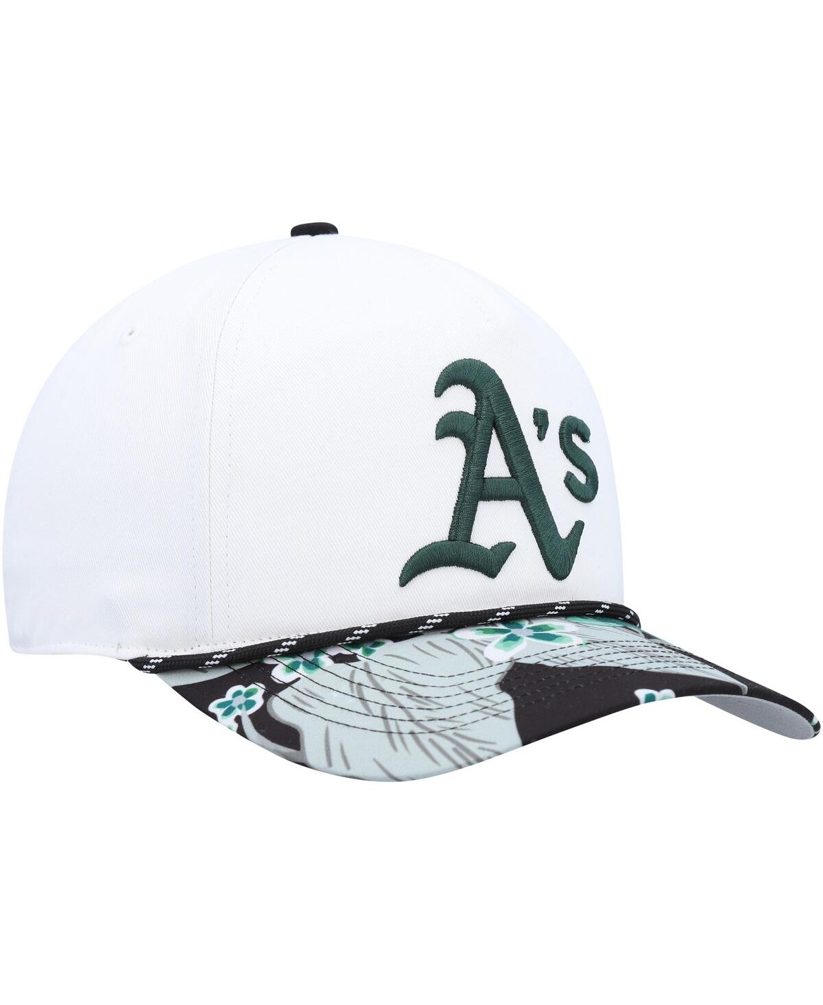 Men's '47 BrandOakland Athletics Dark Tropic Hitch Snapback Hat - White
