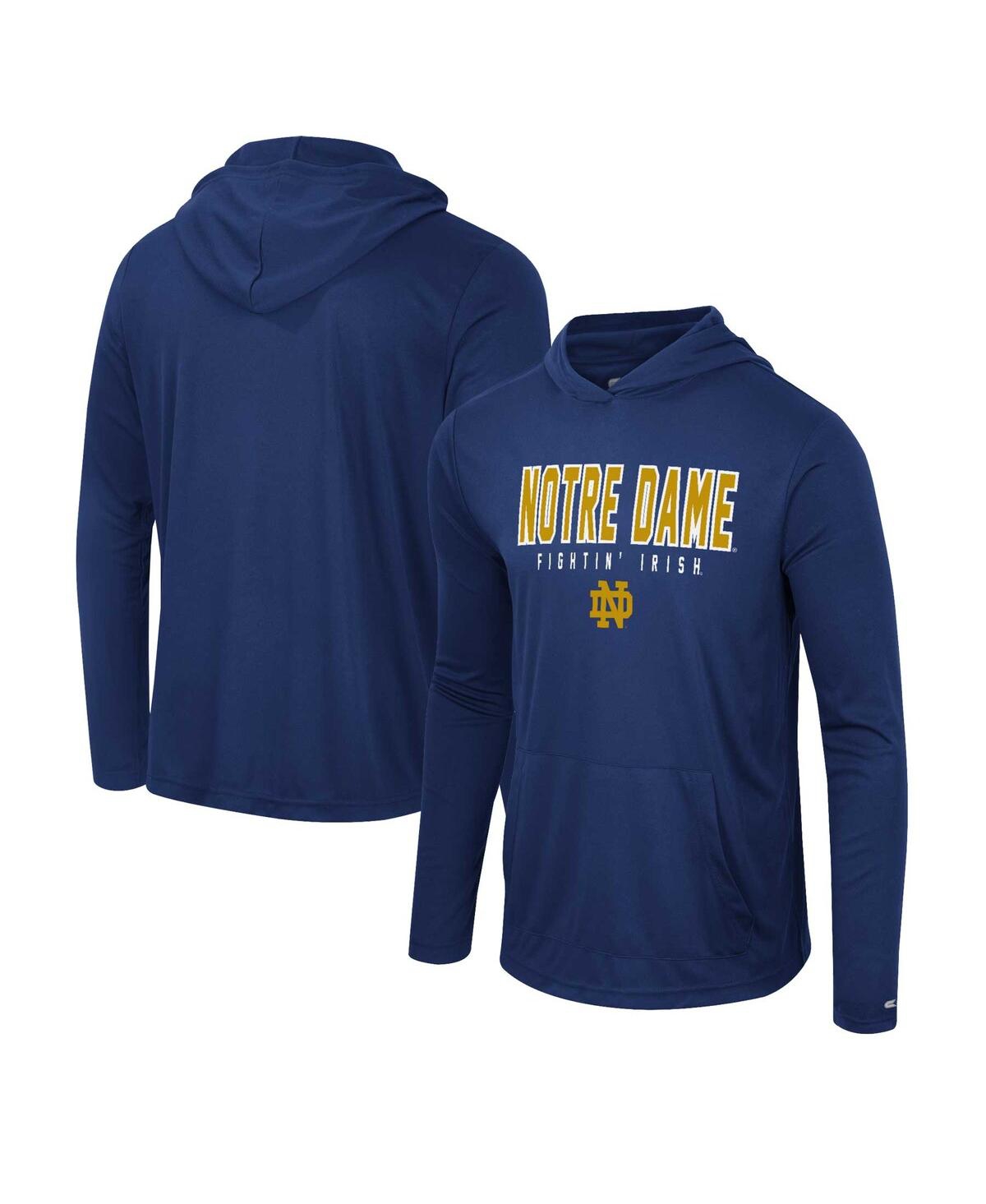 Colosseum Men's  Navy Notre Dame Fighting Irish Team Color Rival Hoodie Long Sleeve T-shirt
