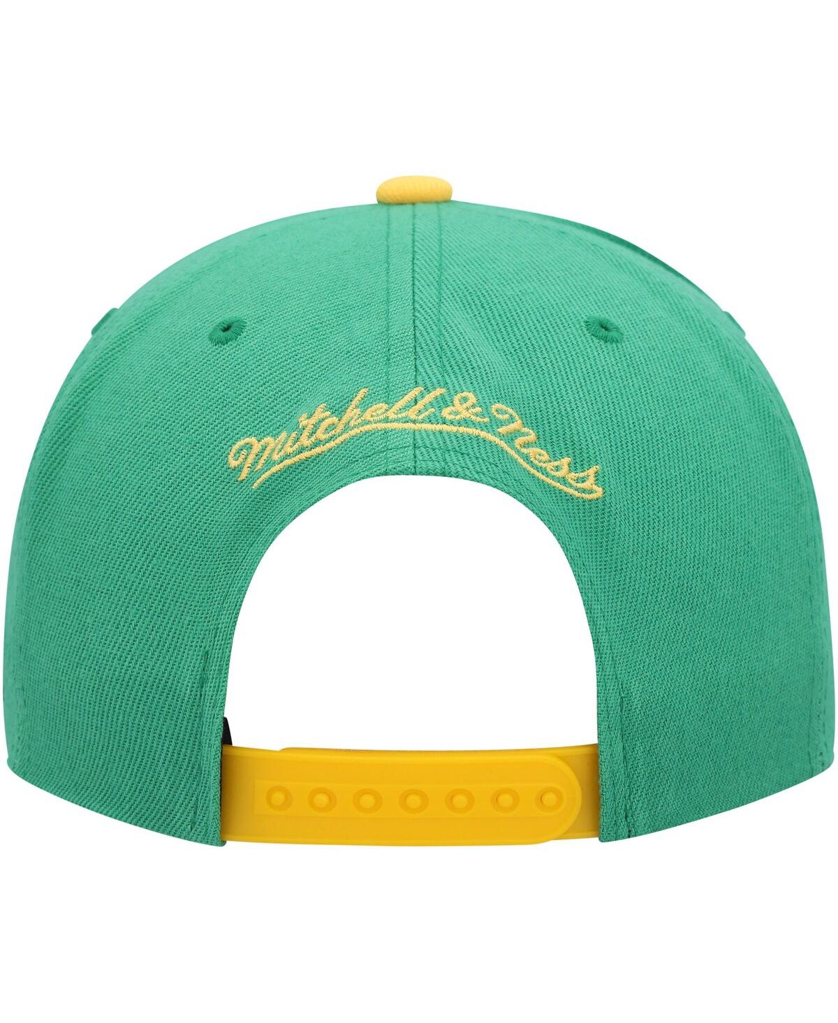 Shop Mitchell & Ness Men's  Green La Galaxy Throwback Logo Snapback Hat