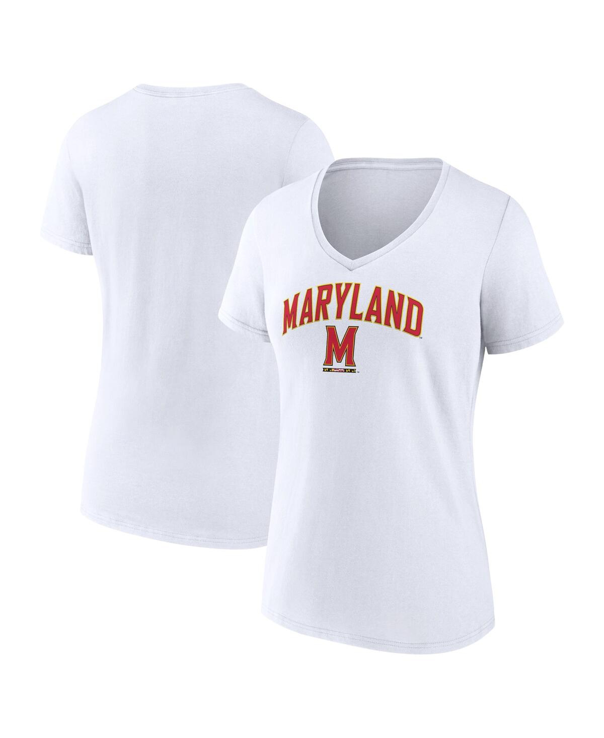 Women's FanaticsMaryland Terrapins Evergreen Campus V-Neck T-shirt - White