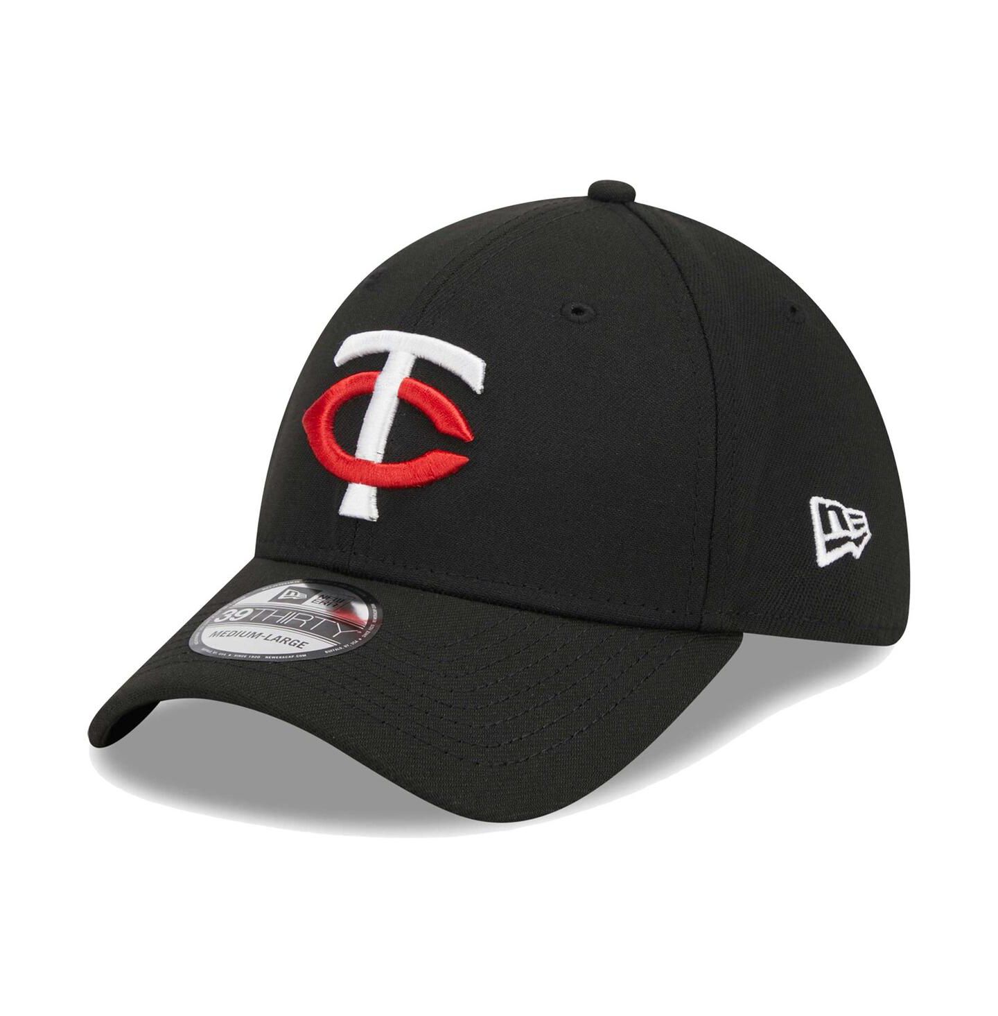Мужская кепка New Era Black Minnesota Twins Logo 39THIRTY Flex Hat — фото 2