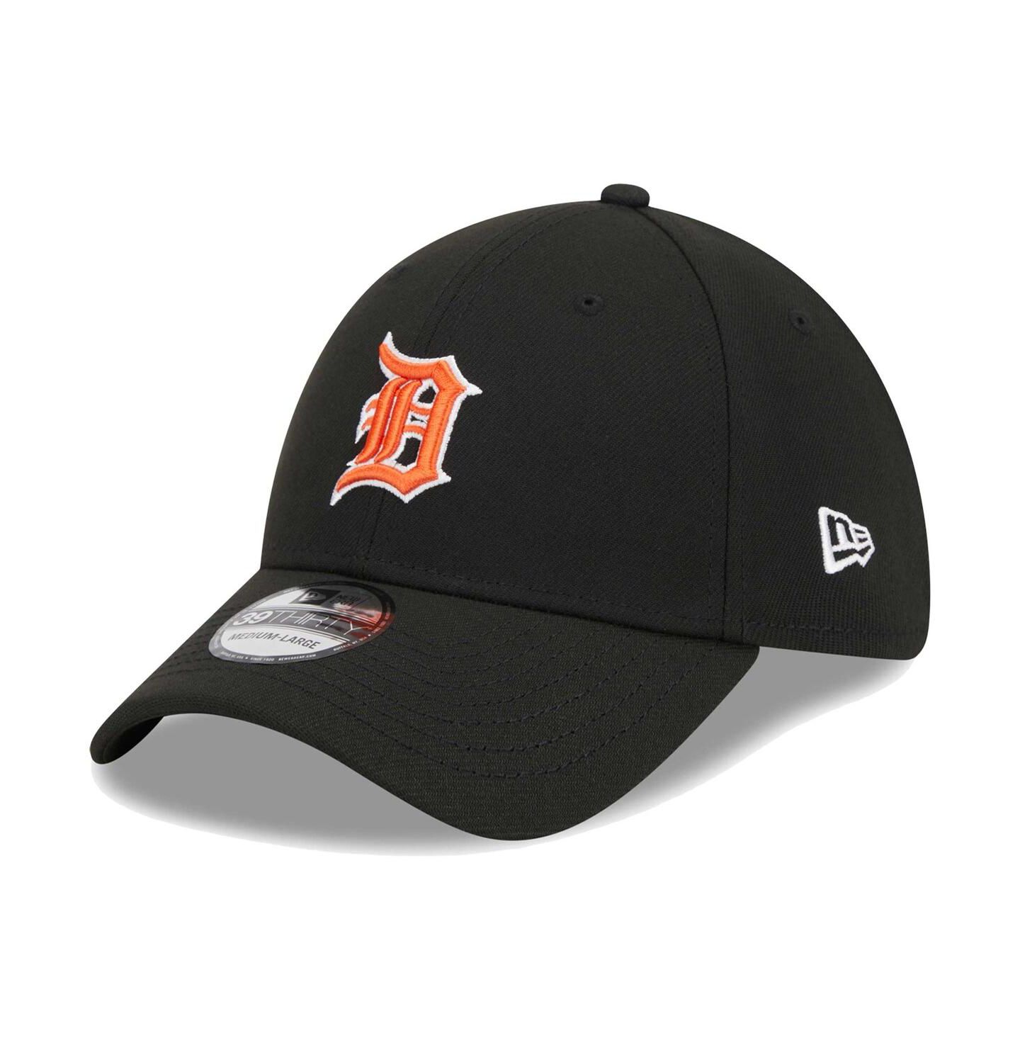 Мужская кепка New Era Black Detroit Tigers Logo 39THIRTY Flex Hat — фото 2