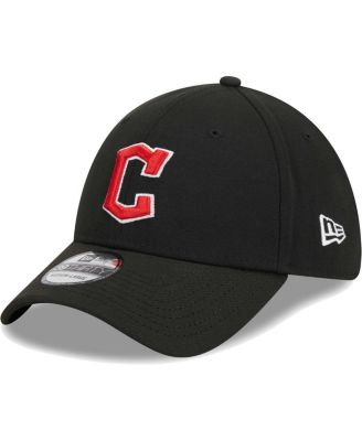 Men's Black Cleveland Guardians Logo 39THIRTY Flex Hat