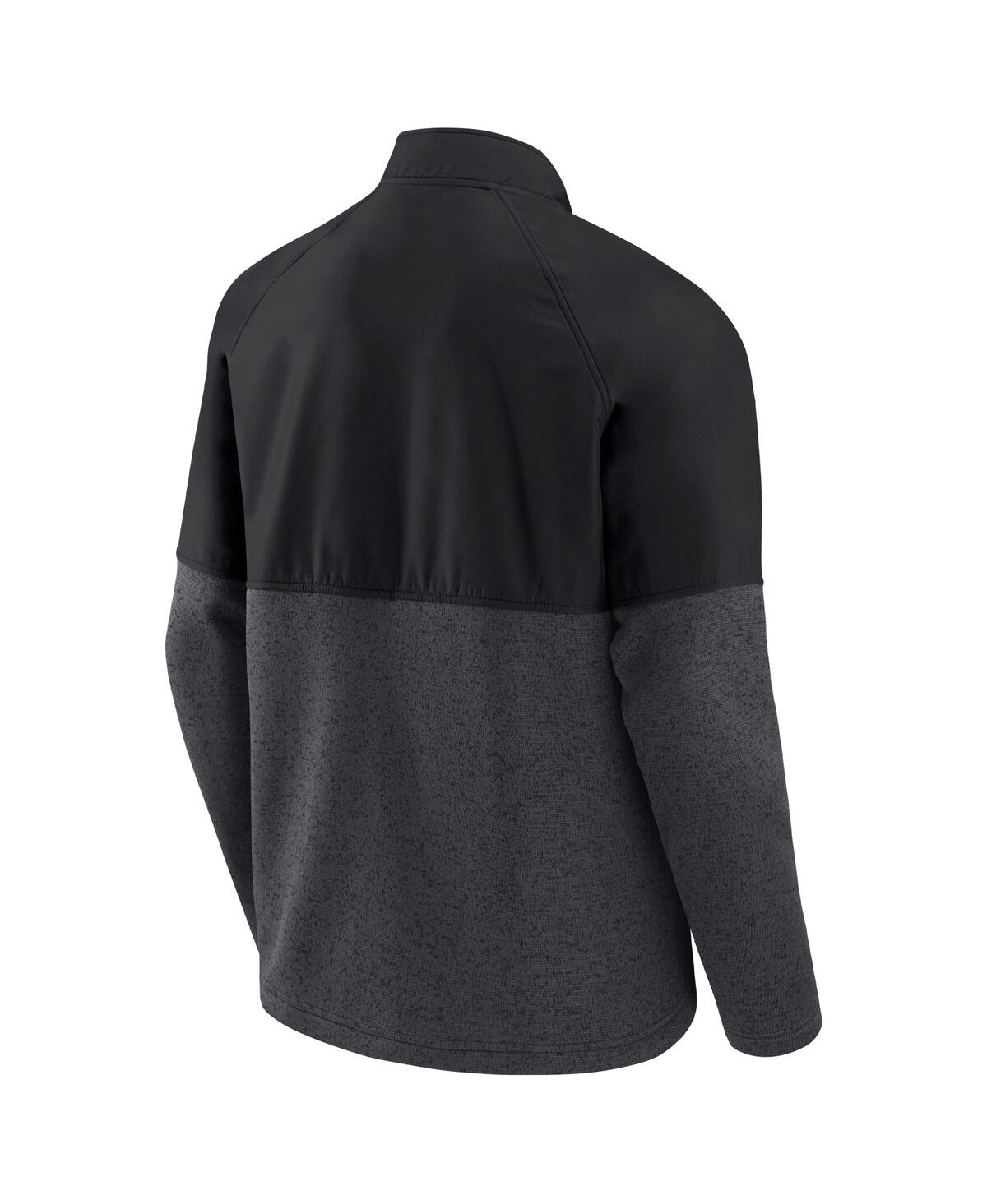 Shop Fanatics Men's  Black, Heathered Charcoal Texas A&m Aggies Durable Raglan Full-zip Jacket In Black,heathered Charcoal