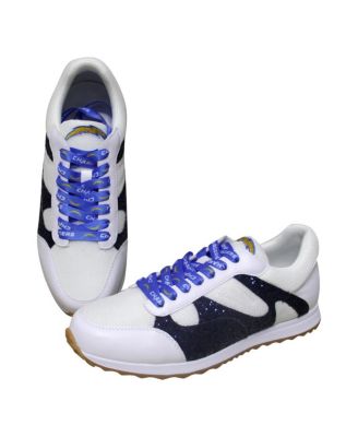 Women's White Los Angeles Chargers Glitter Sneakers