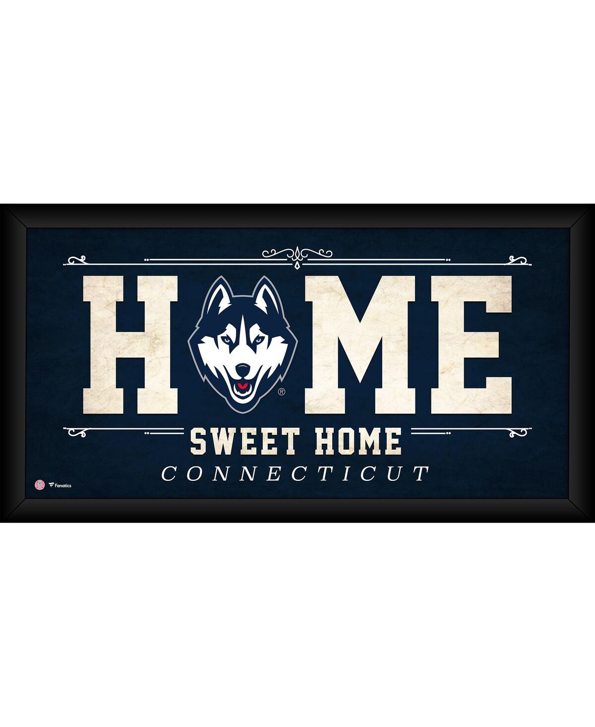 Fanatics Authentic Uconn Huskies Framed 10" X 20" Home Sweet Home Collage In Navy
