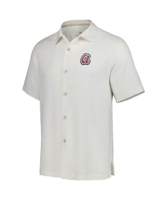 Men's White Atlanta Braves Sport Tropic Isles Camp Button-Up Shirt