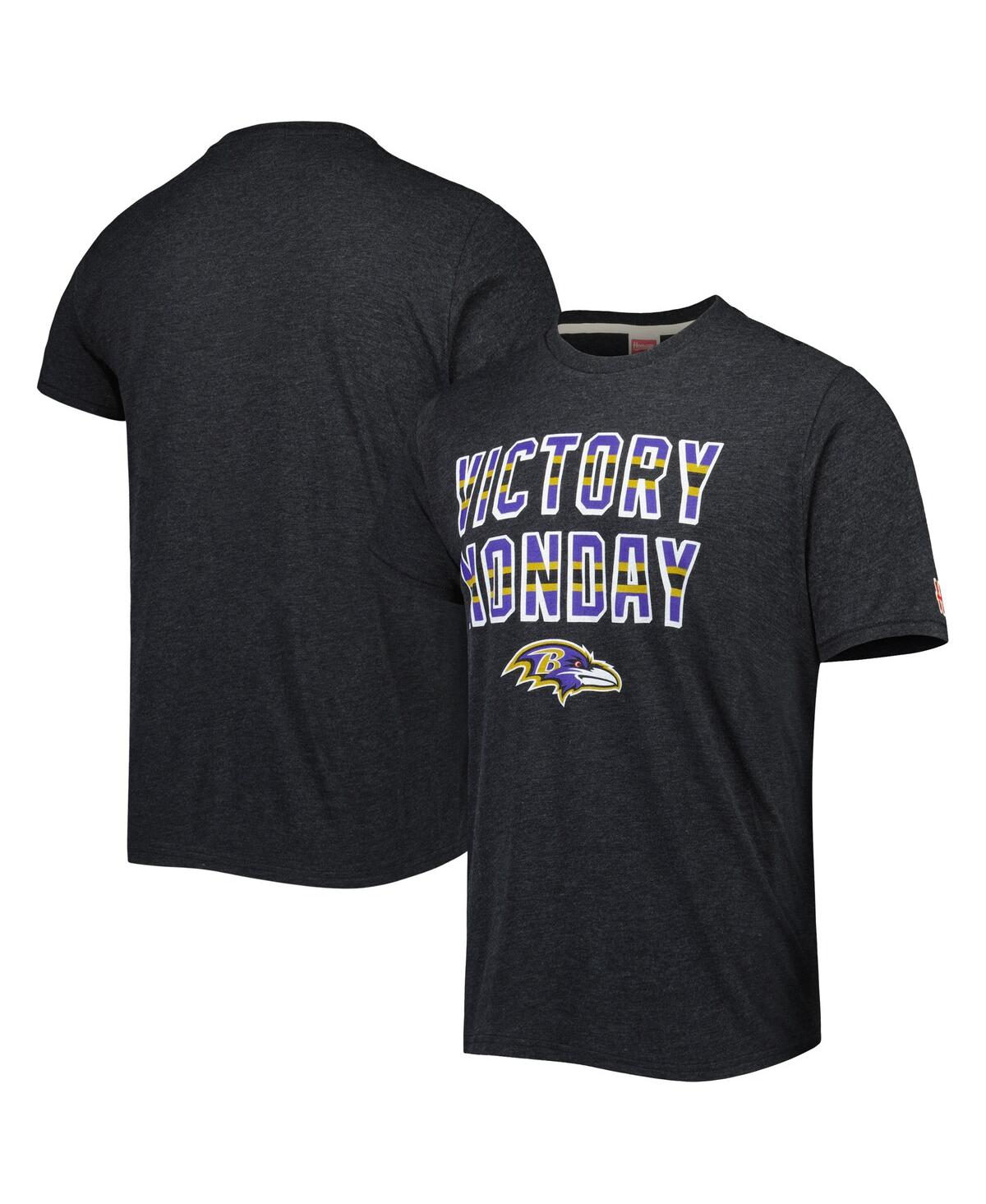 Homage Men's  Charcoal Baltimore Ravens Victory Monday Tri-blend T-shirt In Charcoal