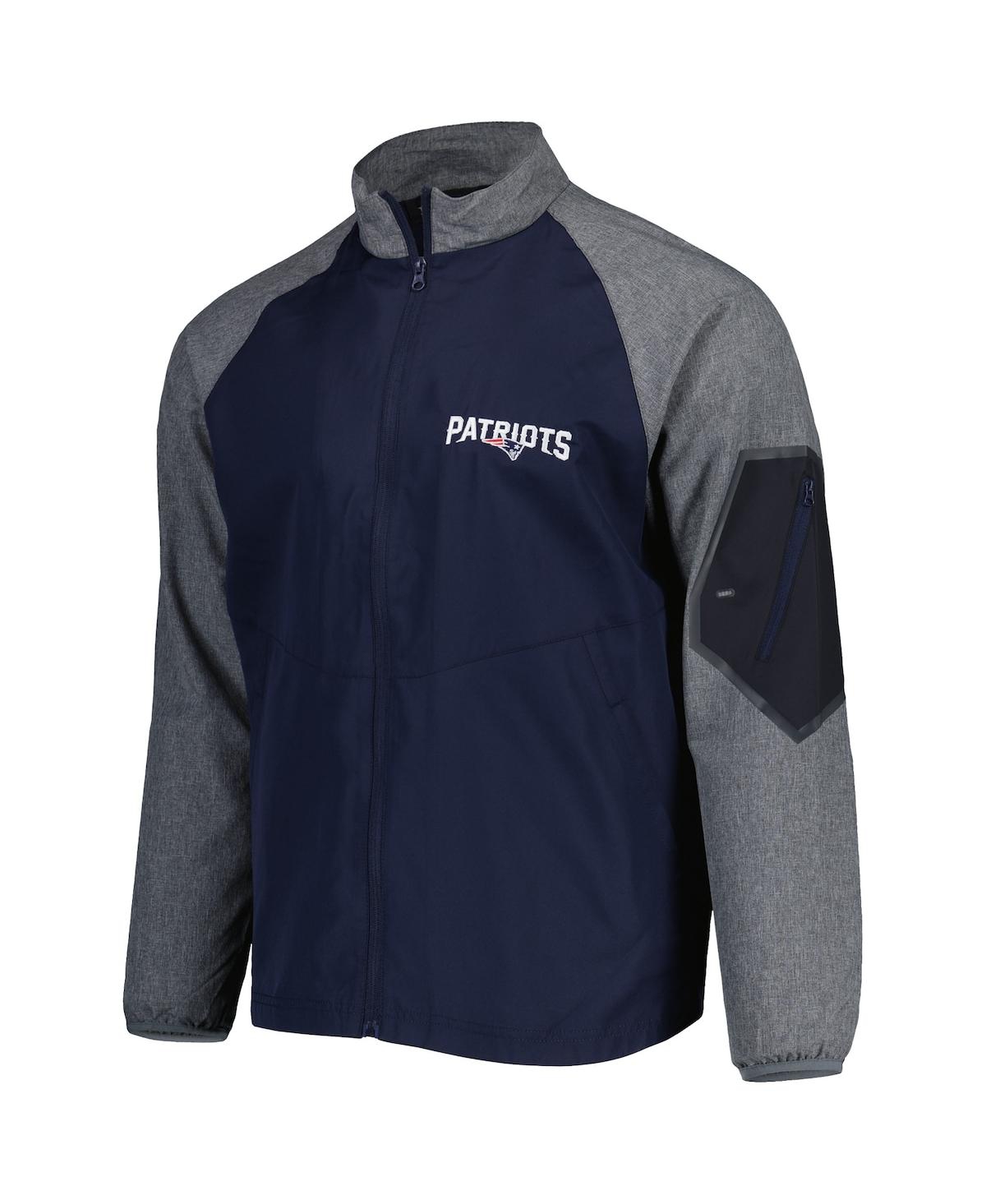 Dunbrooke Navy New England Patriots Hurricane Raglan Full-zip Windbreaker Jacket In Navy