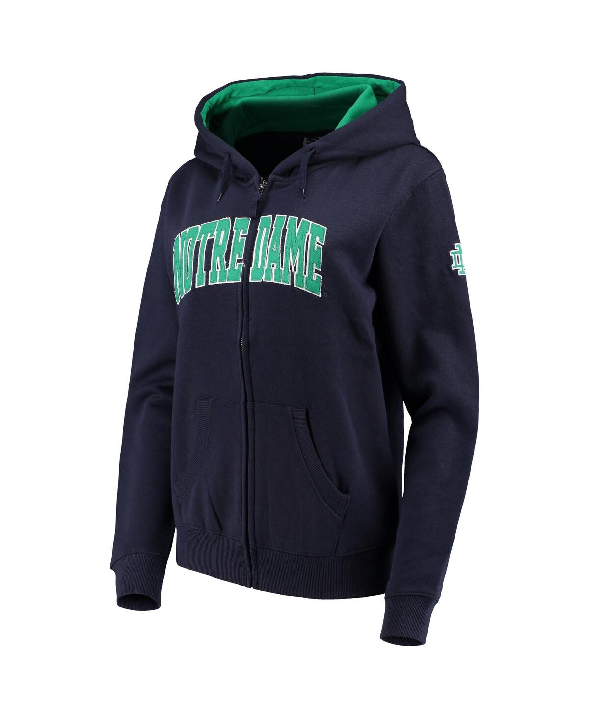Colosseum Women's  Navy Notre Dame Fighting Irish Arched Name Full-zip Hoodie
