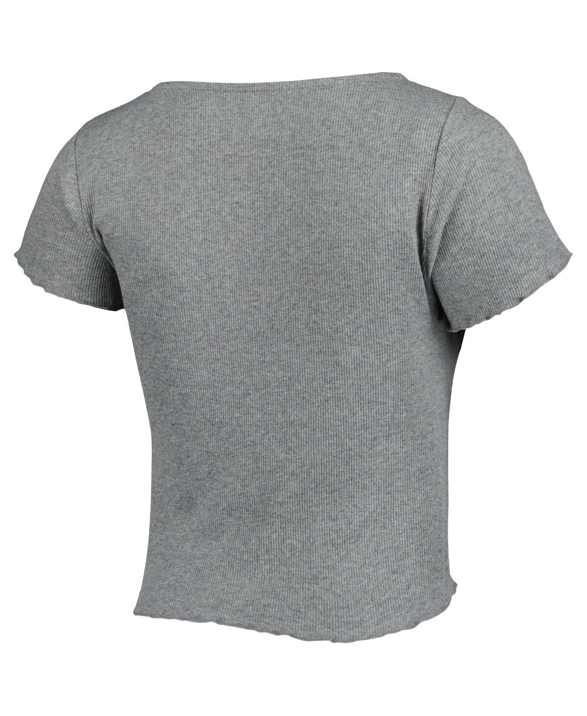 Women'sClemson Tigers Baby Rib Lettuce-Edge Trim T-shirt - Gray