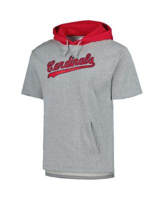 Men's Heather Gray St. Louis Cardinals Postgame Short Sleeve Pullover Hoodie