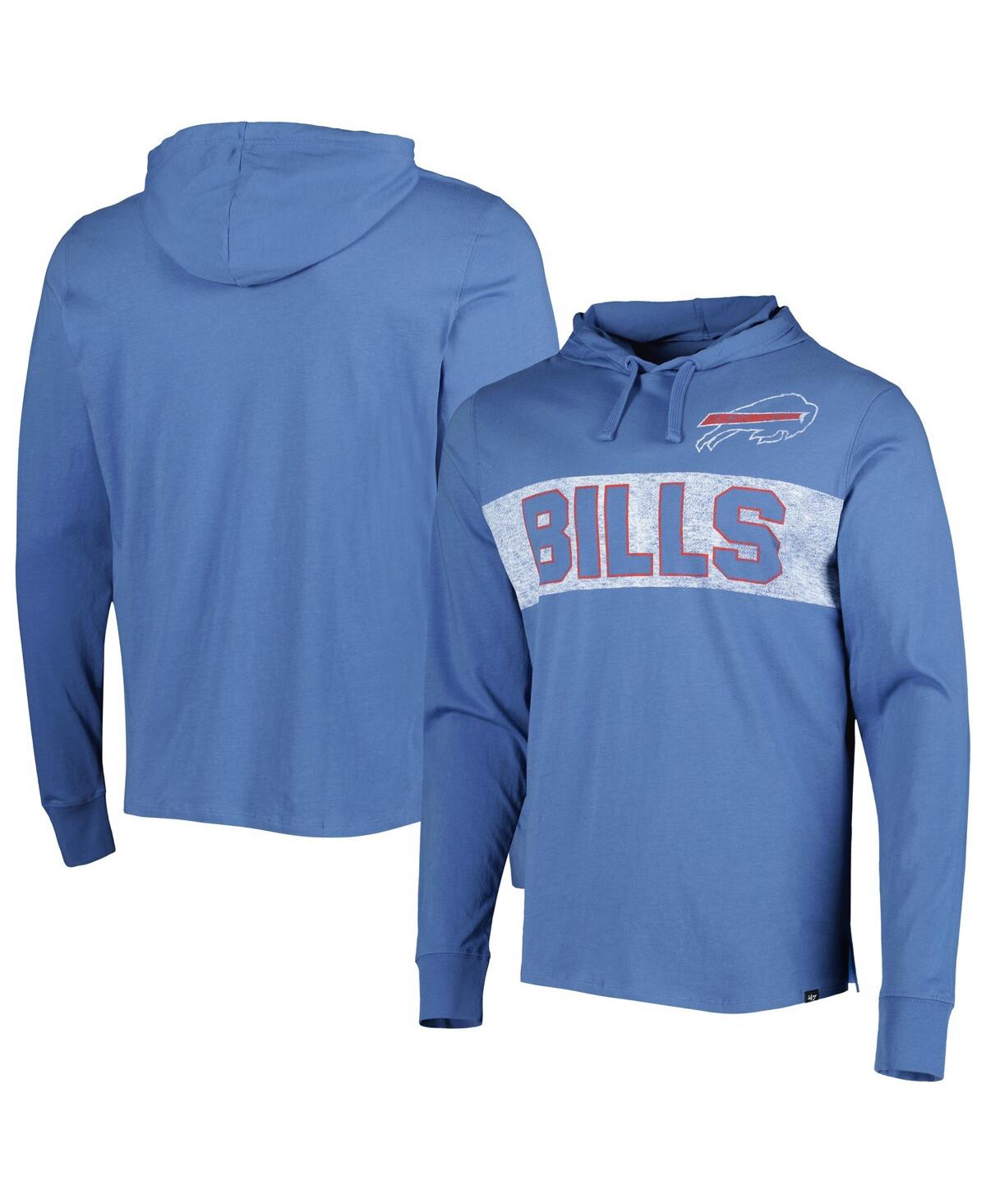 Shop 47 Brand Men's ' Royal Buffalo Bills Field Franklin Hooded Long Sleeve T-shirt