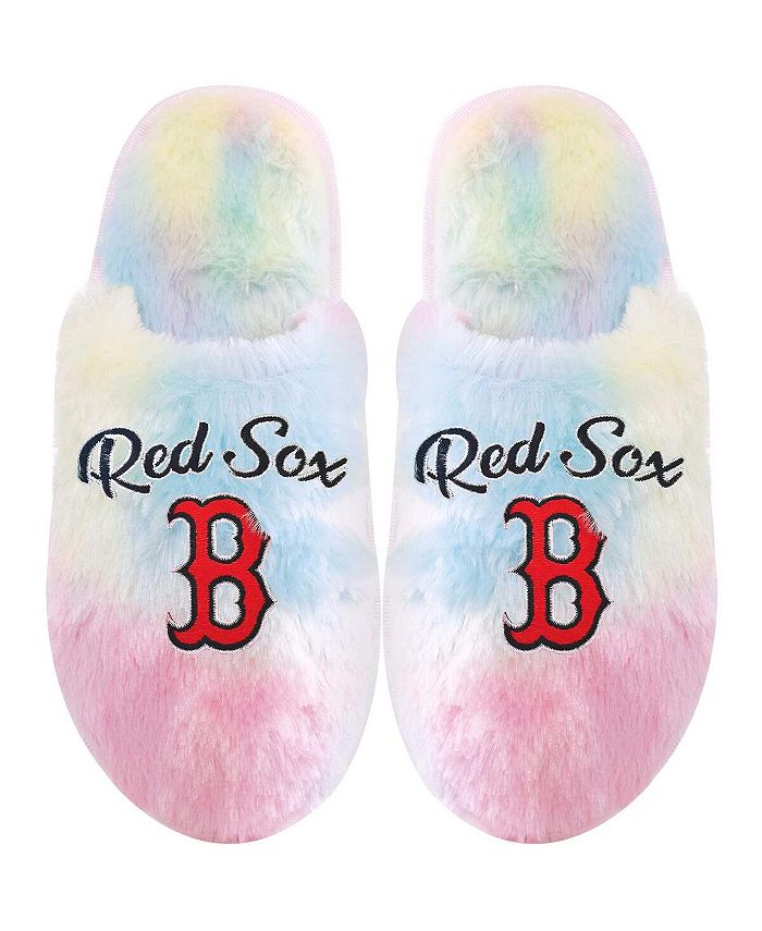 FOCO Big Boys and Girls Boston Red Sox Rainbow Script Slippers