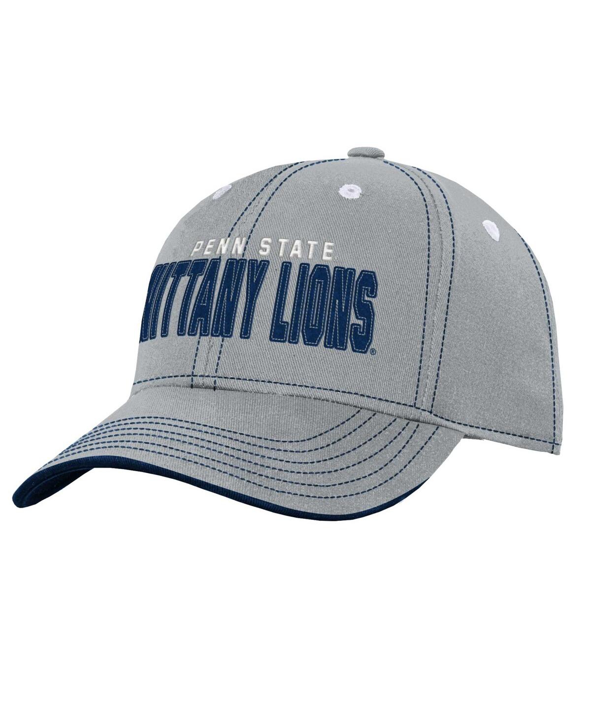 Outerstuff Kids' Youth Boys And Girls Gray Penn State Nittany Lions Old School Slouch Adjustable Hat