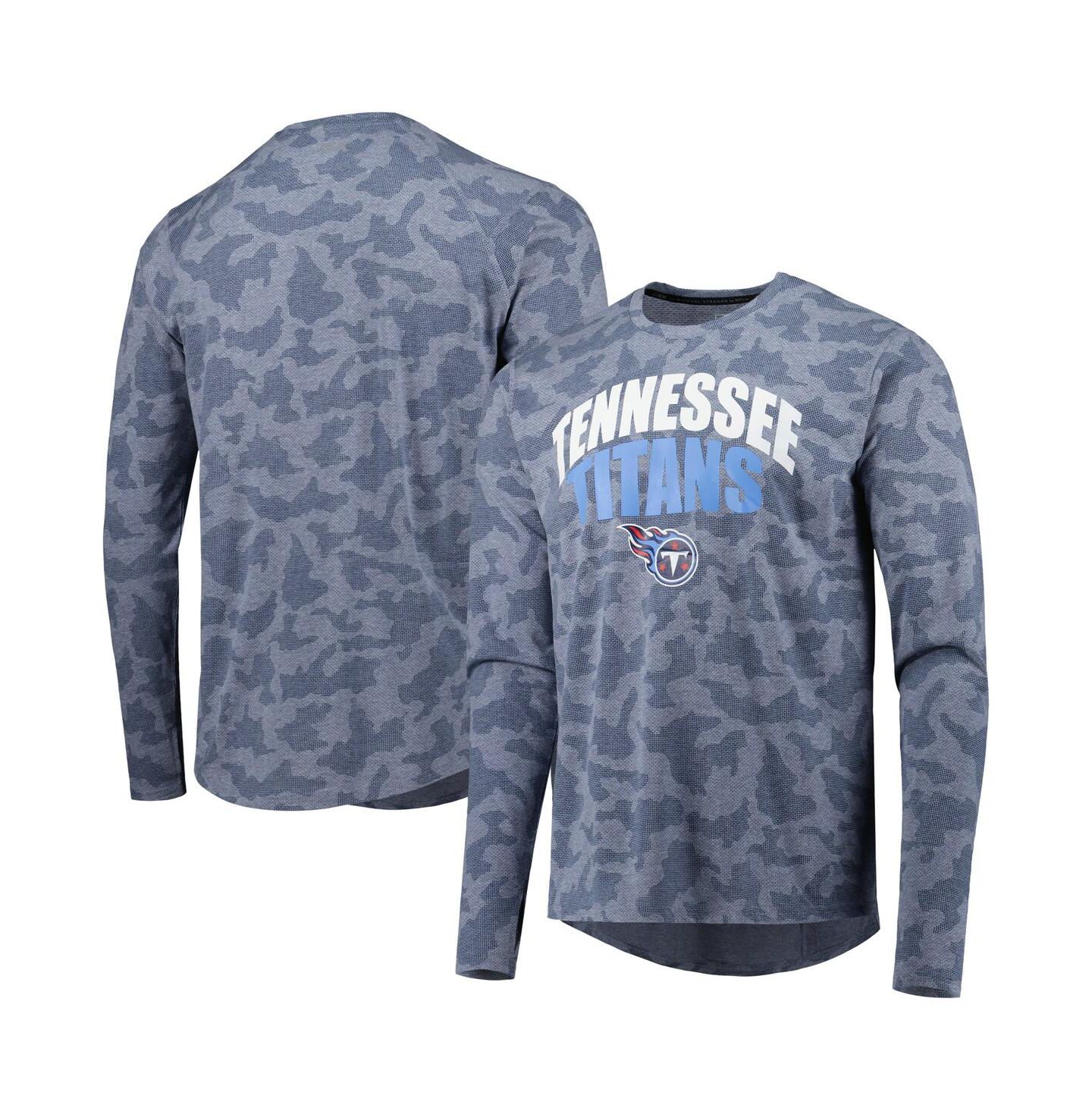 Мужская футболка MSX by Michael Strahan Navy Tennessee Titans Performance Camo Long Sleeve — фото 1