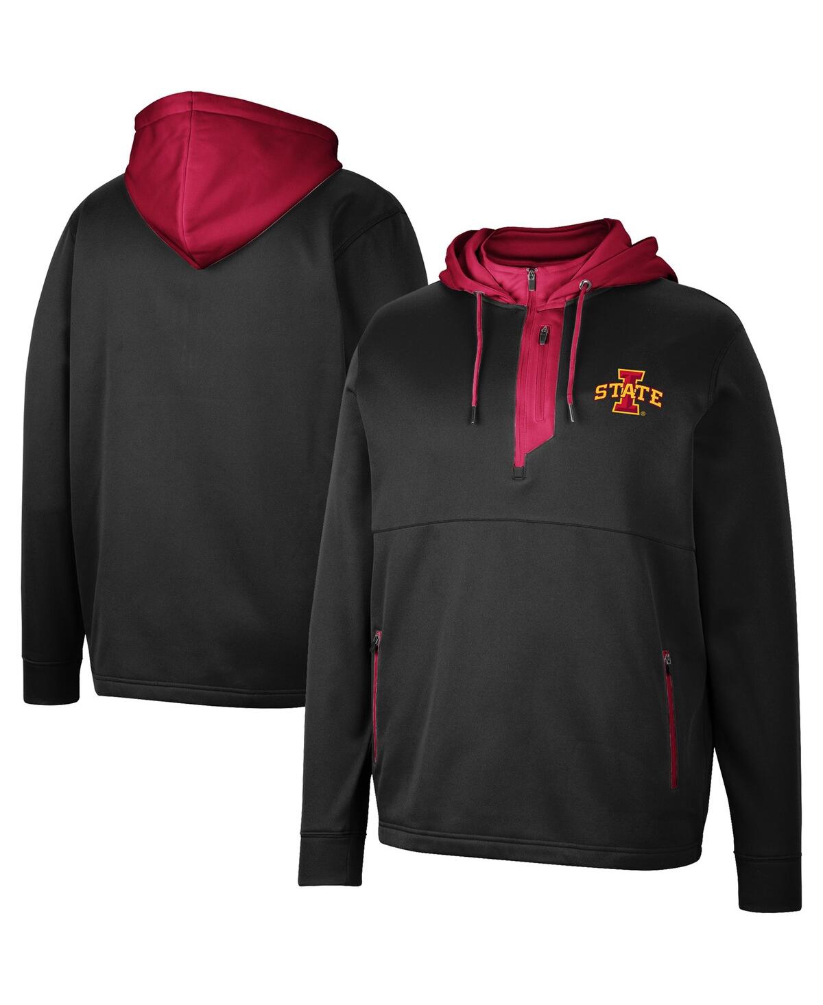 Shop Colosseum Men's  Black Iowa State Cyclones Luge 3.0 Quarter-zip Hoodie