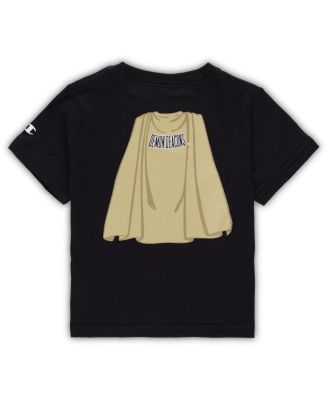 Toddler Boys and Girls Black Wake Forest Demon Deacons Super Hero T-shirt