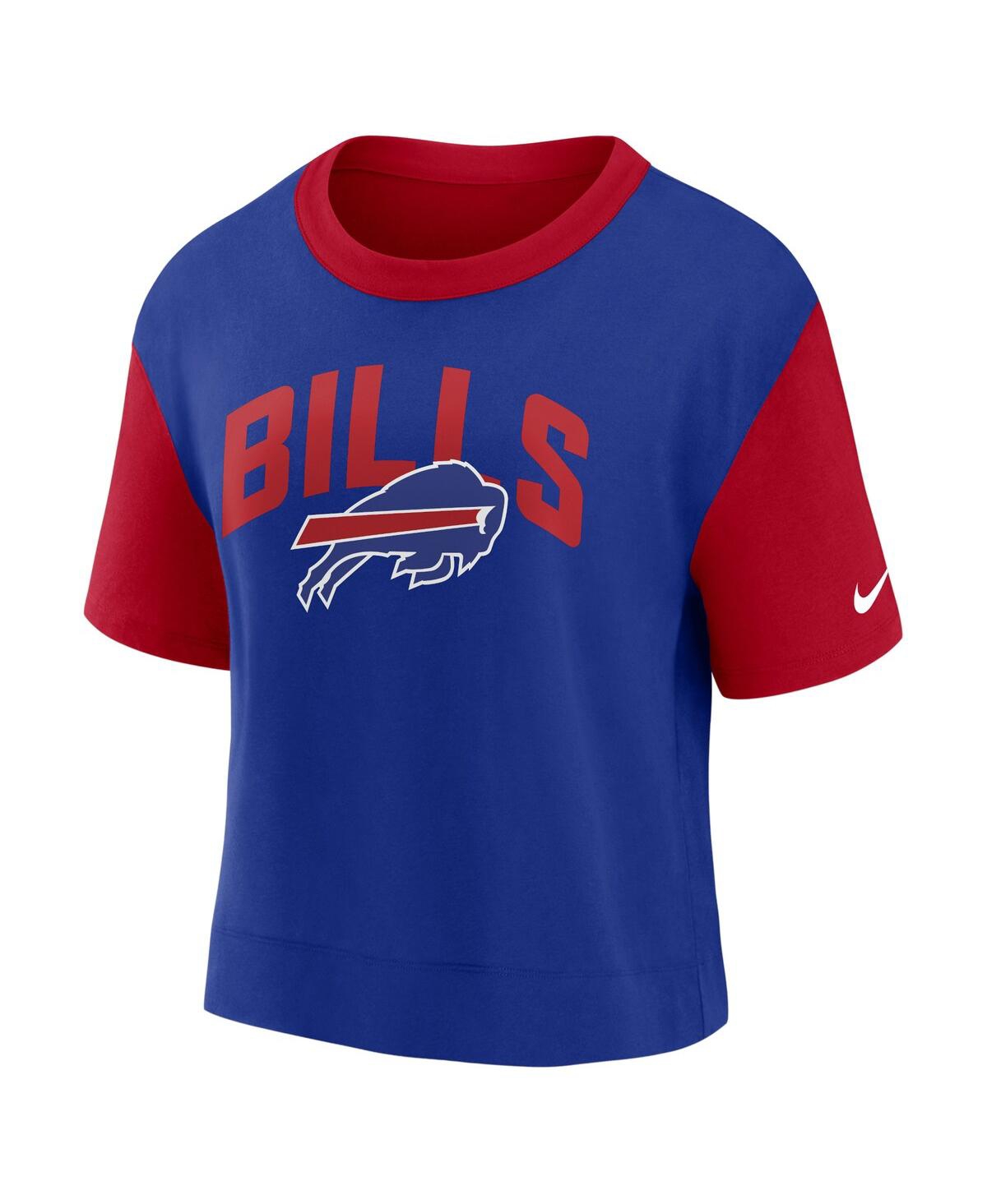 Shop Nike Women's  Red, Royal Buffalo Bills High Hip Fashion T-shirt In Red,royal