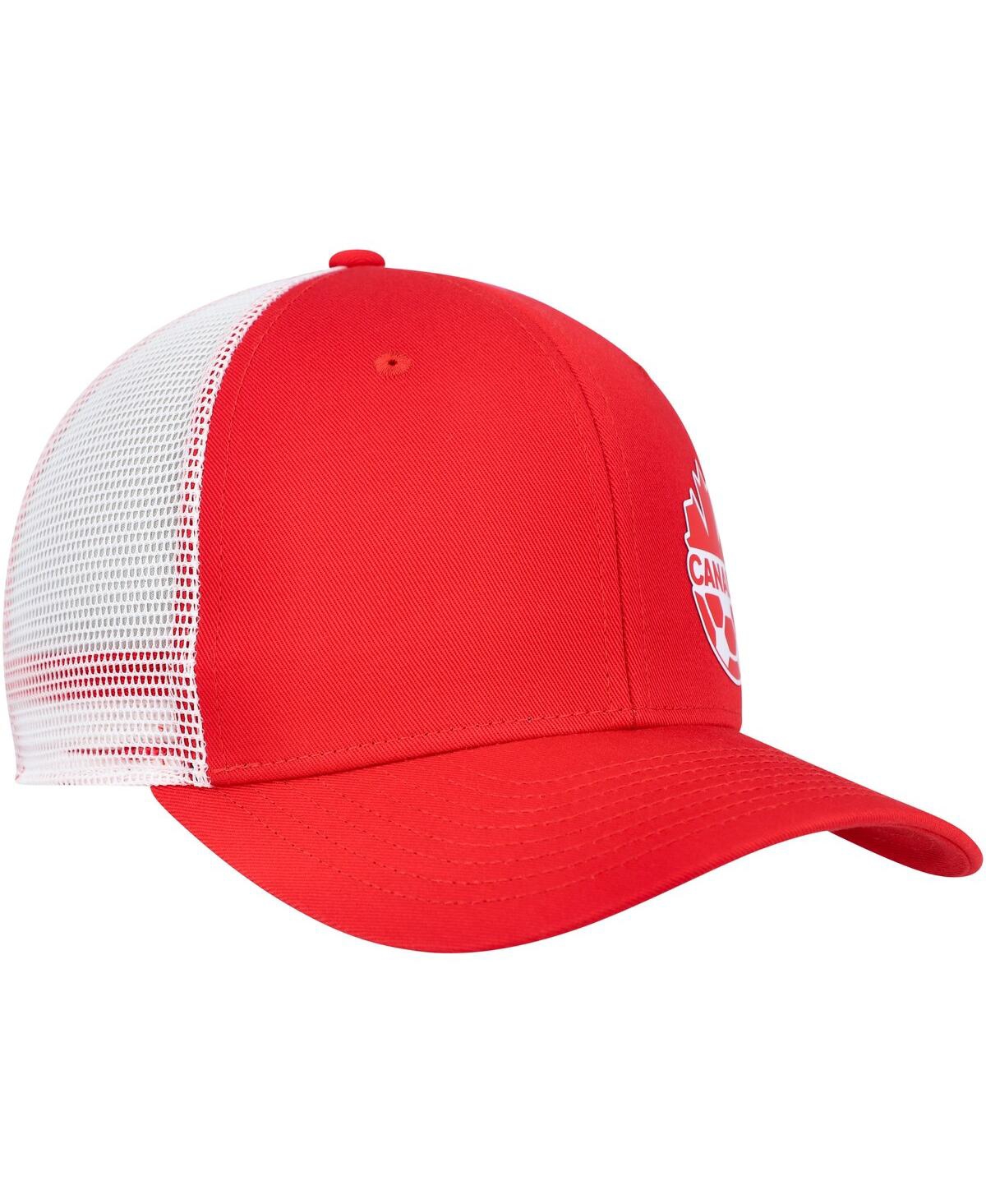 Shop Nike Men's  Red Canada Soccer Classic99 Trucker Snapback Hat