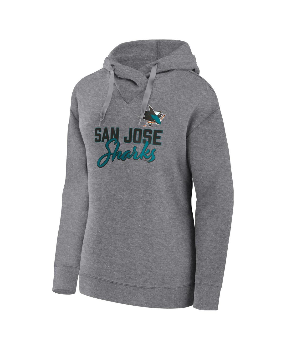 Fanatics Branded Heather Gray San Jose Sharks Script Favorite Pullover Hoodie In Heather Gray